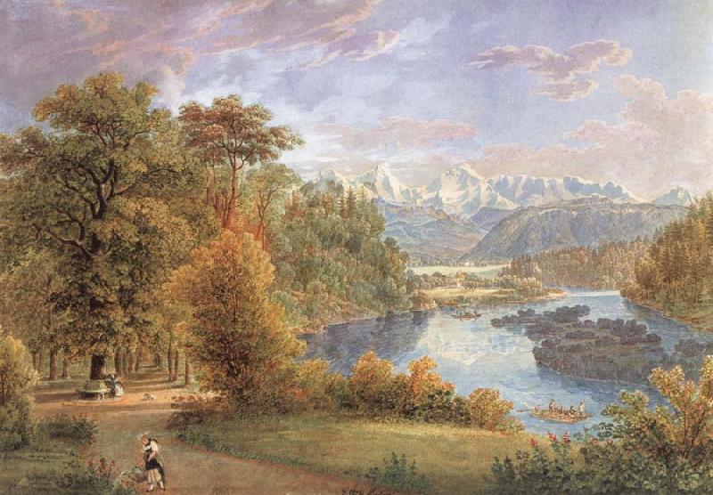 Gabriel Lory Pere Outlook of the Elfenau on the Aare and the Alps